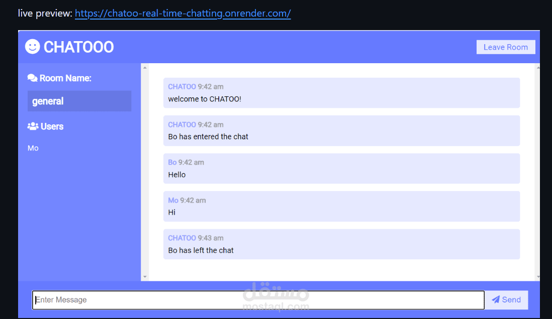 Real time chatting Application using Expressjs and websockets