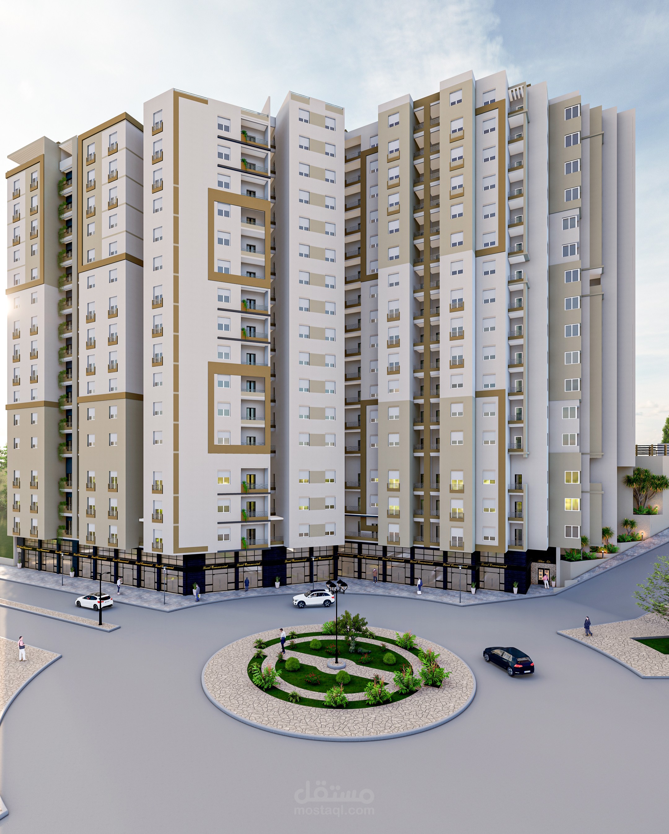 تصميم واجهة بناية ذو طابع سكني جماعي