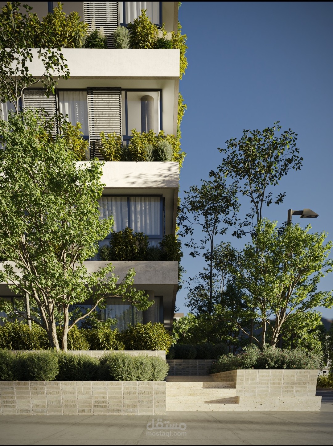 رندر خارجي لمبنى إداري