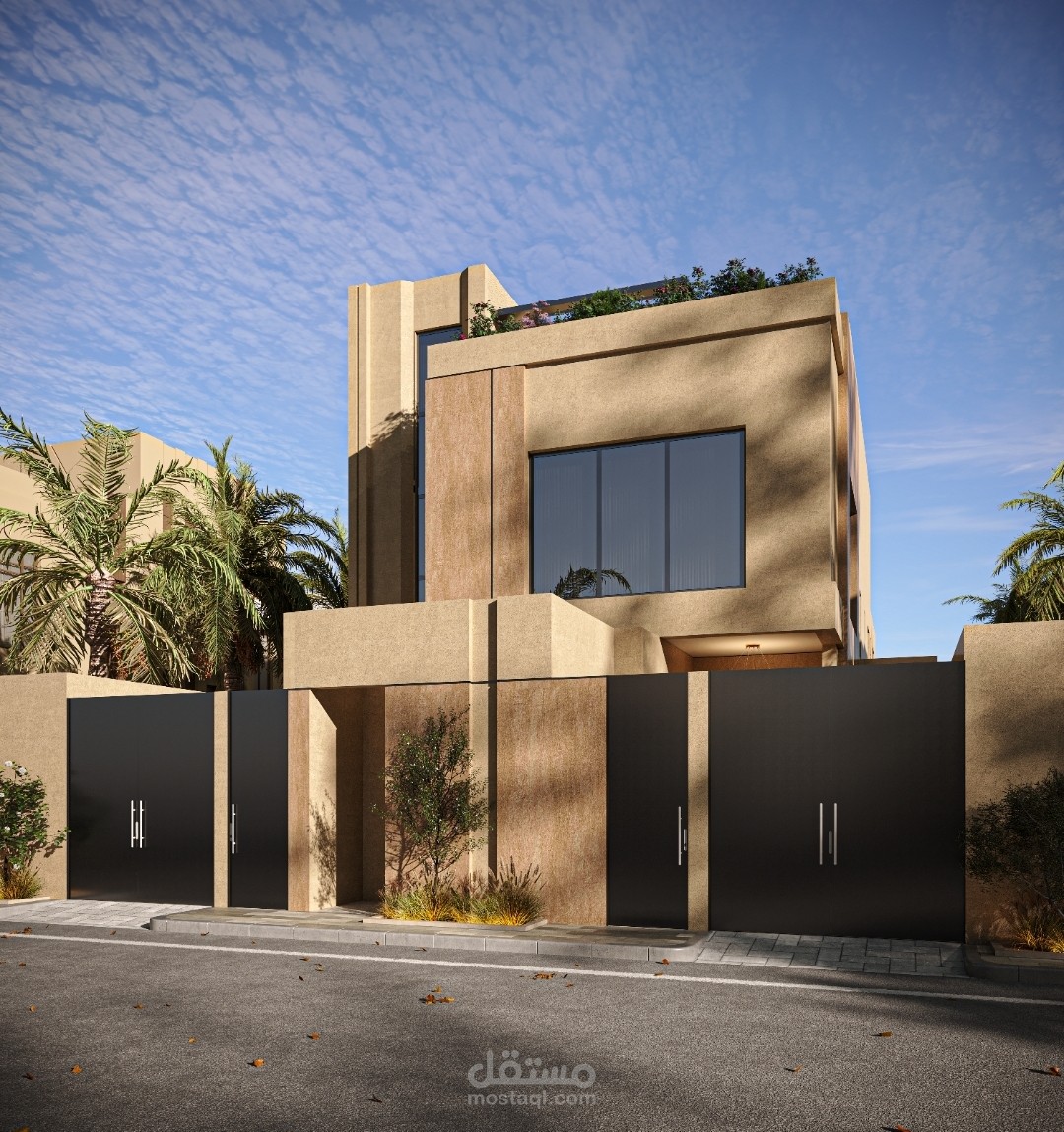 إكساء لواجهة  فلة سكنية في المملكة العربية السعودية