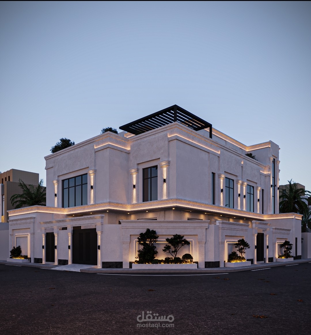 تصميم واجهات لفلة سكنية