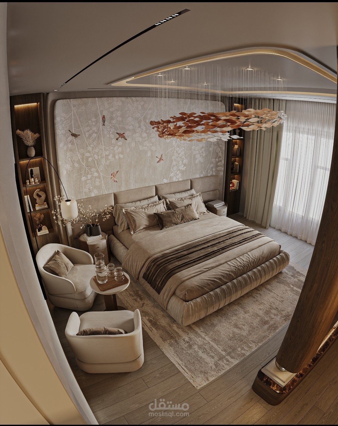 Master Bedroom Interior Design – Residential Villa in Saudi Arabia