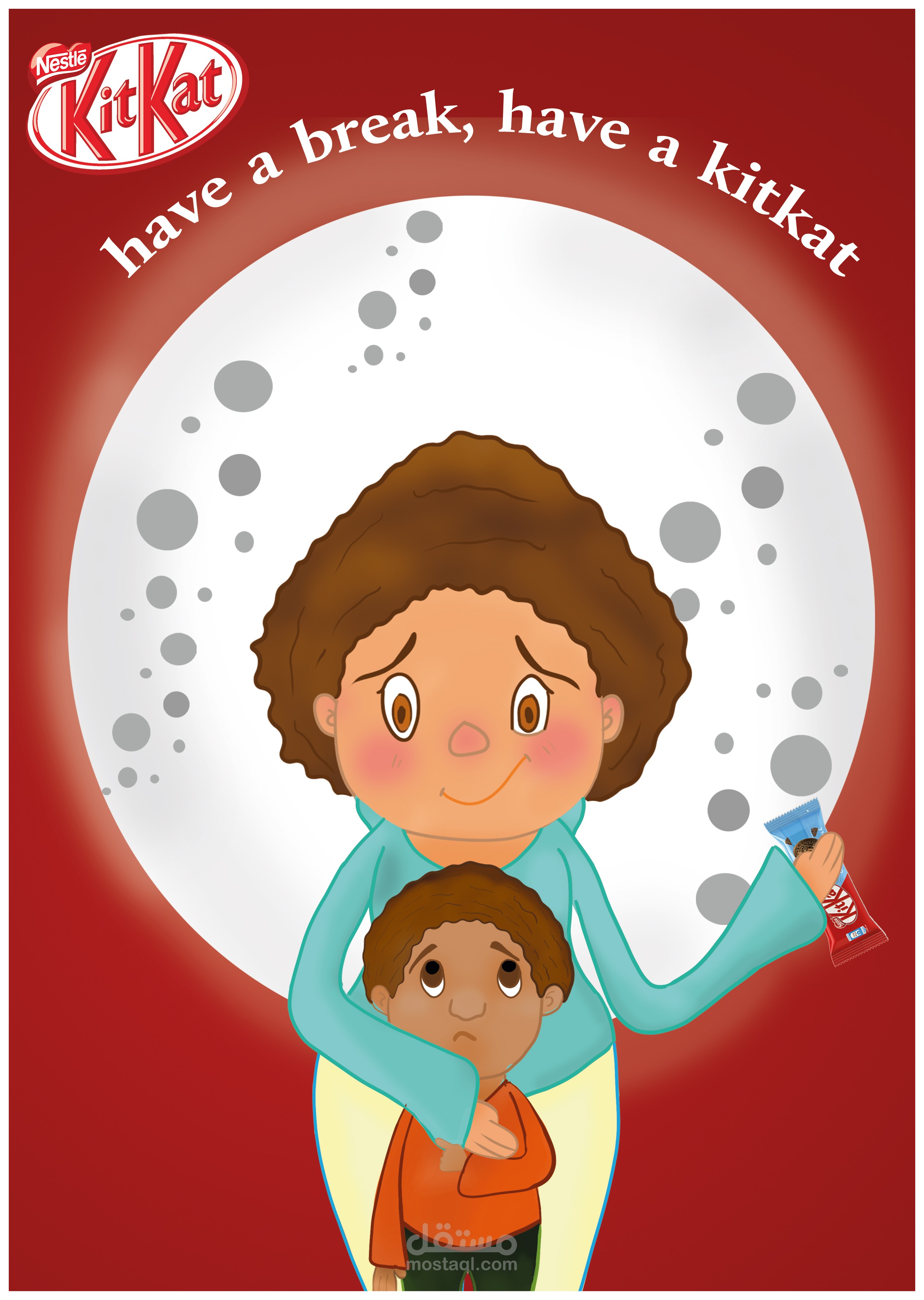 تصميم شخصيات كرتونية لاعلان كيت كات