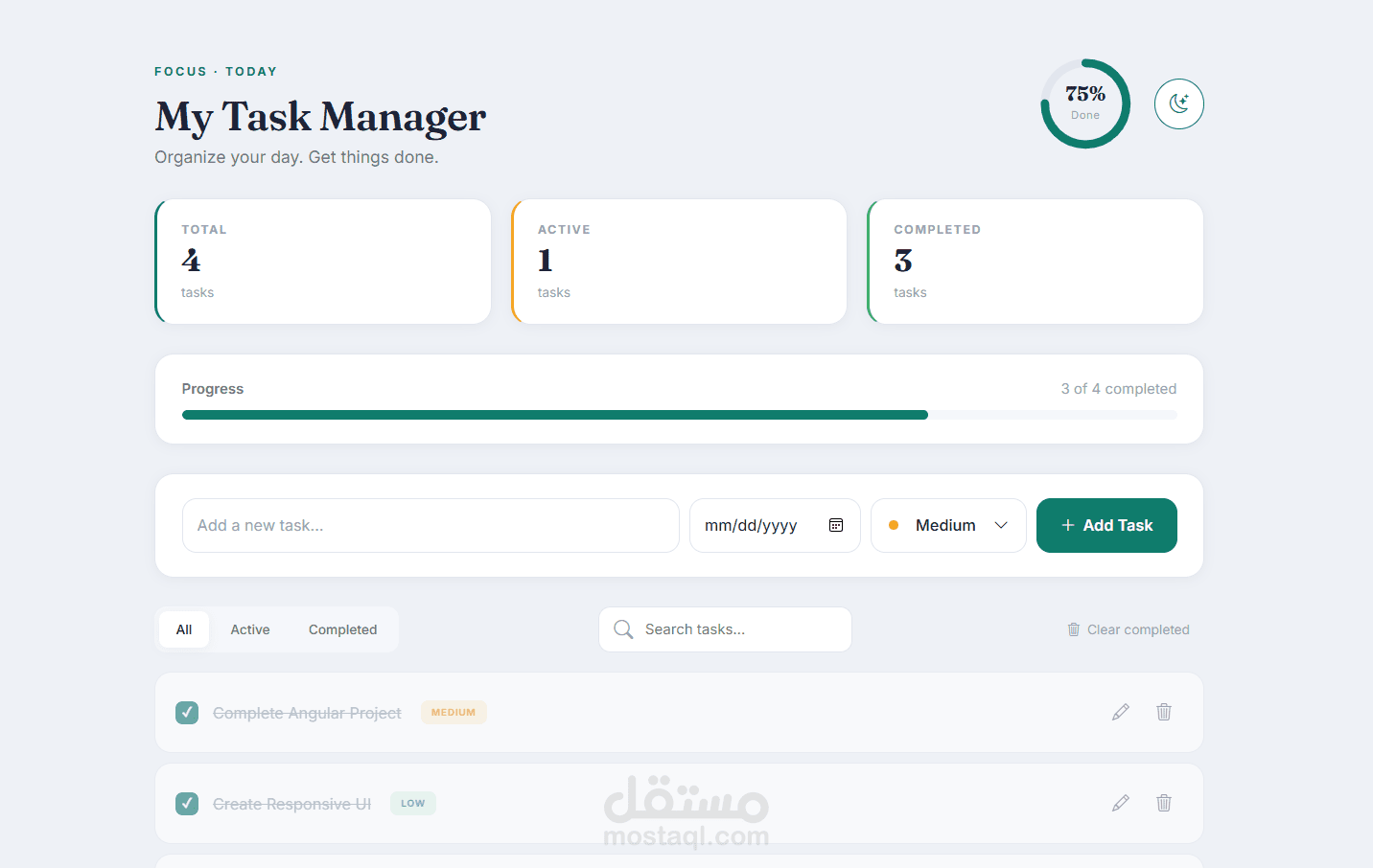 Task Manager – تطبيق إدارة مهام