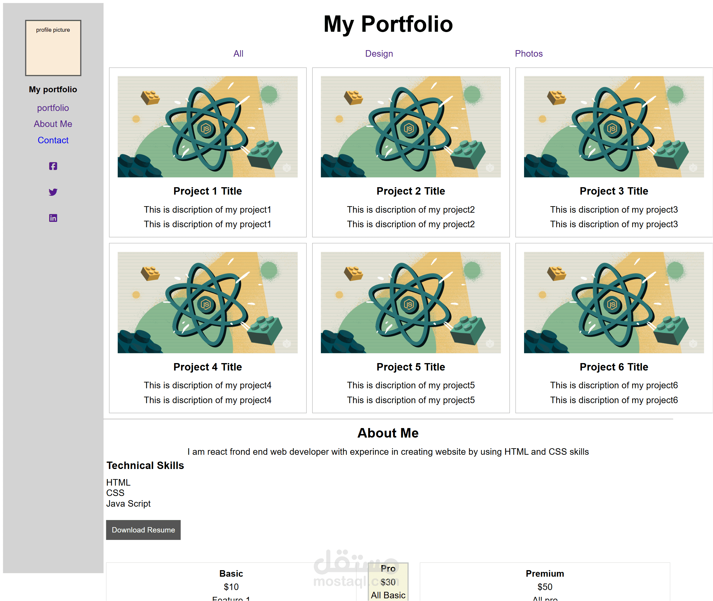 personal portfolio website