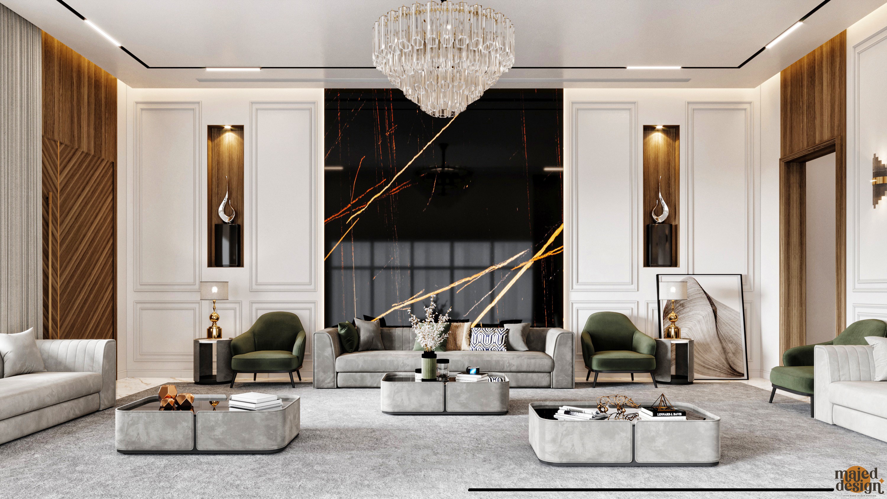 تصميم مجلس لفيلا بابوظبي 3Dsmax , Corona Render