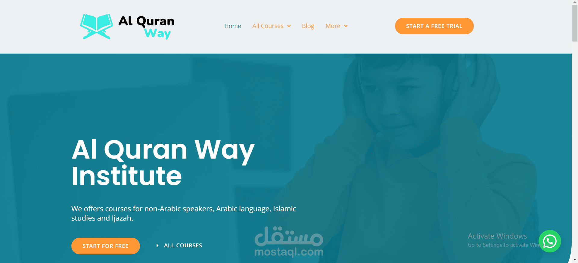 انشاء موقع لمنصة تعلمية باللغة الانجليزية