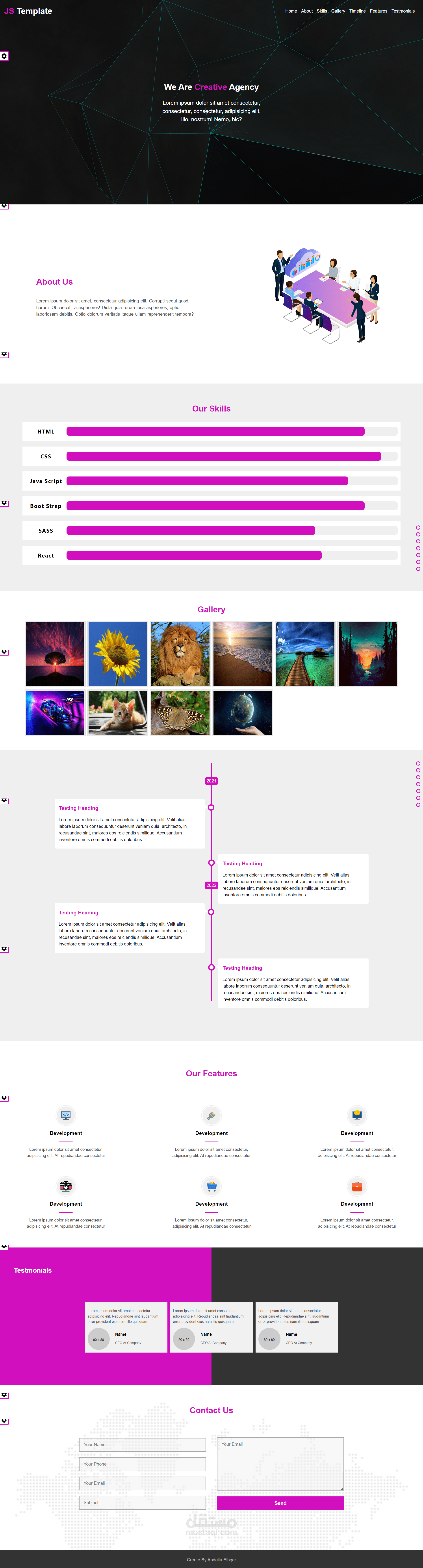 مشروع بجافا سكريبت