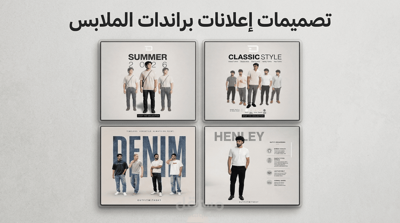 تصميم إعلانات Darck Ads لبراند ملابس رجالي