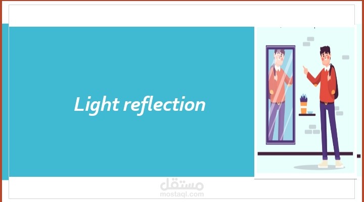 شرح درس علوم عن light reflective باستخدام البوربينت