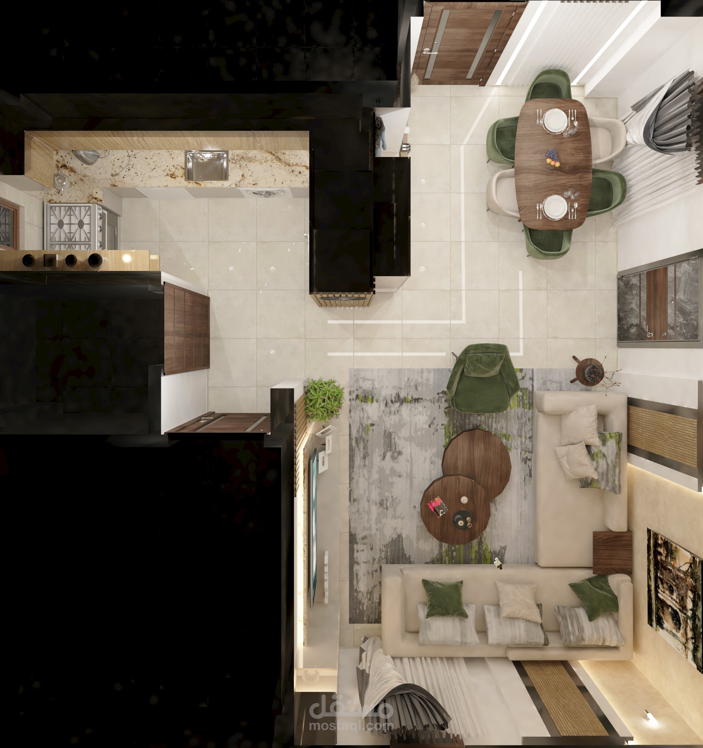 تصميم داخلي لوحدة سكنية