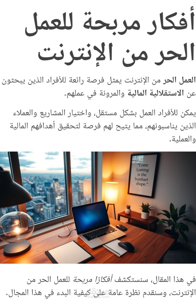 أفكار للعمل الحر من الإنترنت