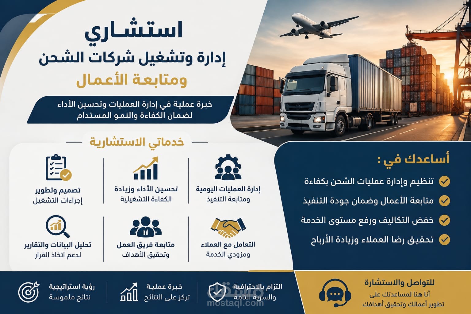 استشارى ادارة وتشغيل شركات الشحن