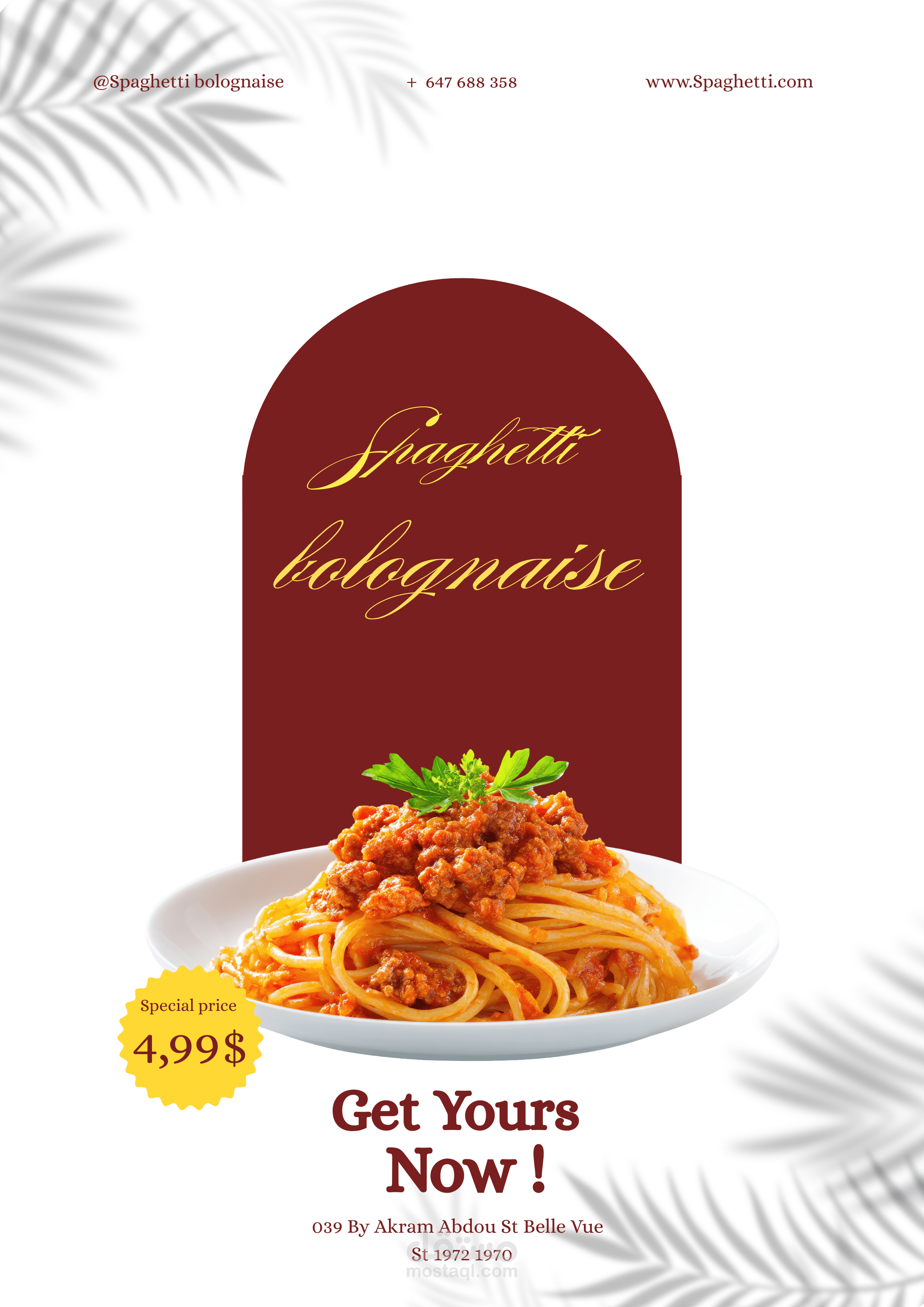 Spaghetti bolognaise Graphic Design – Food Branding & Social Media Ads (Canva)