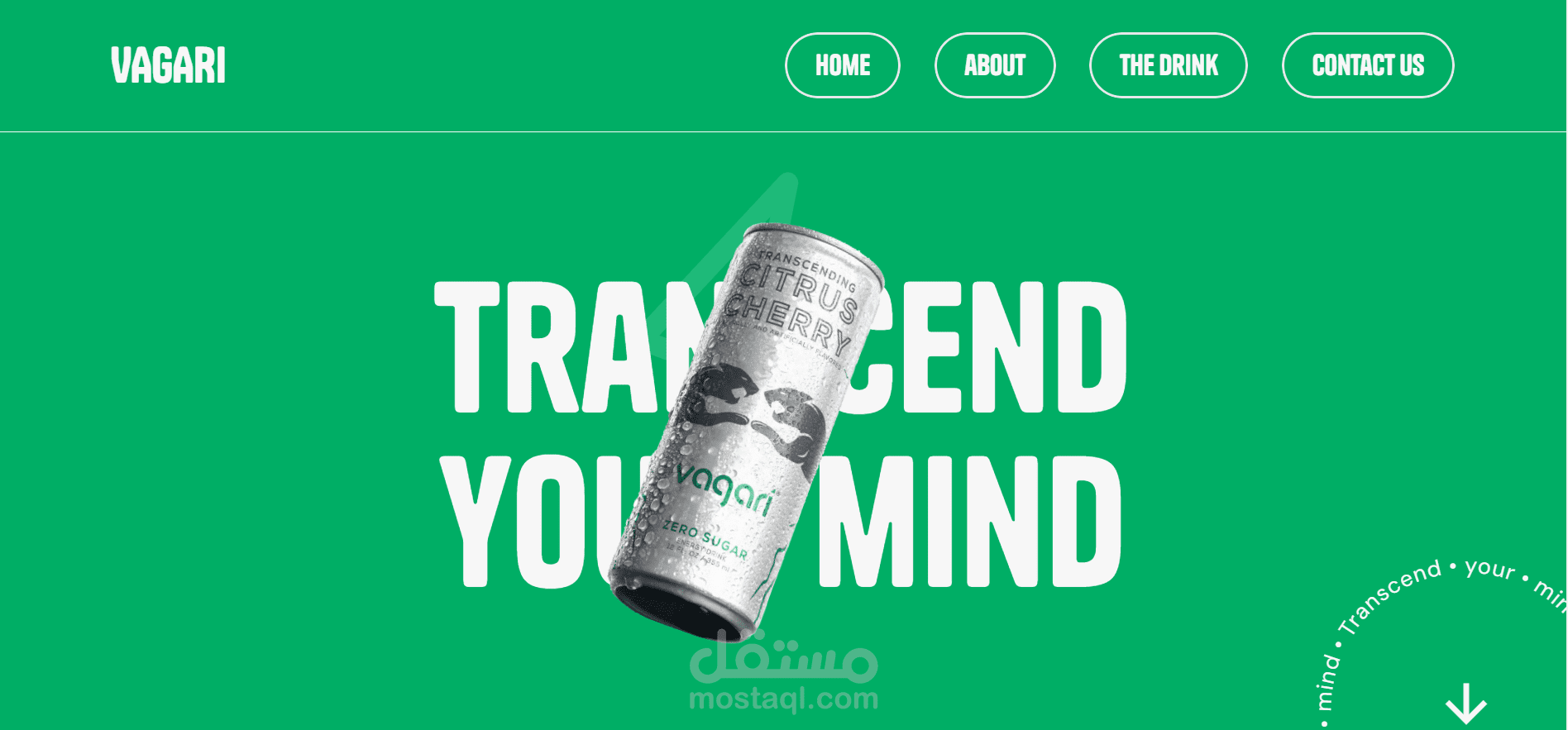 landing page for an Energy Drink Company