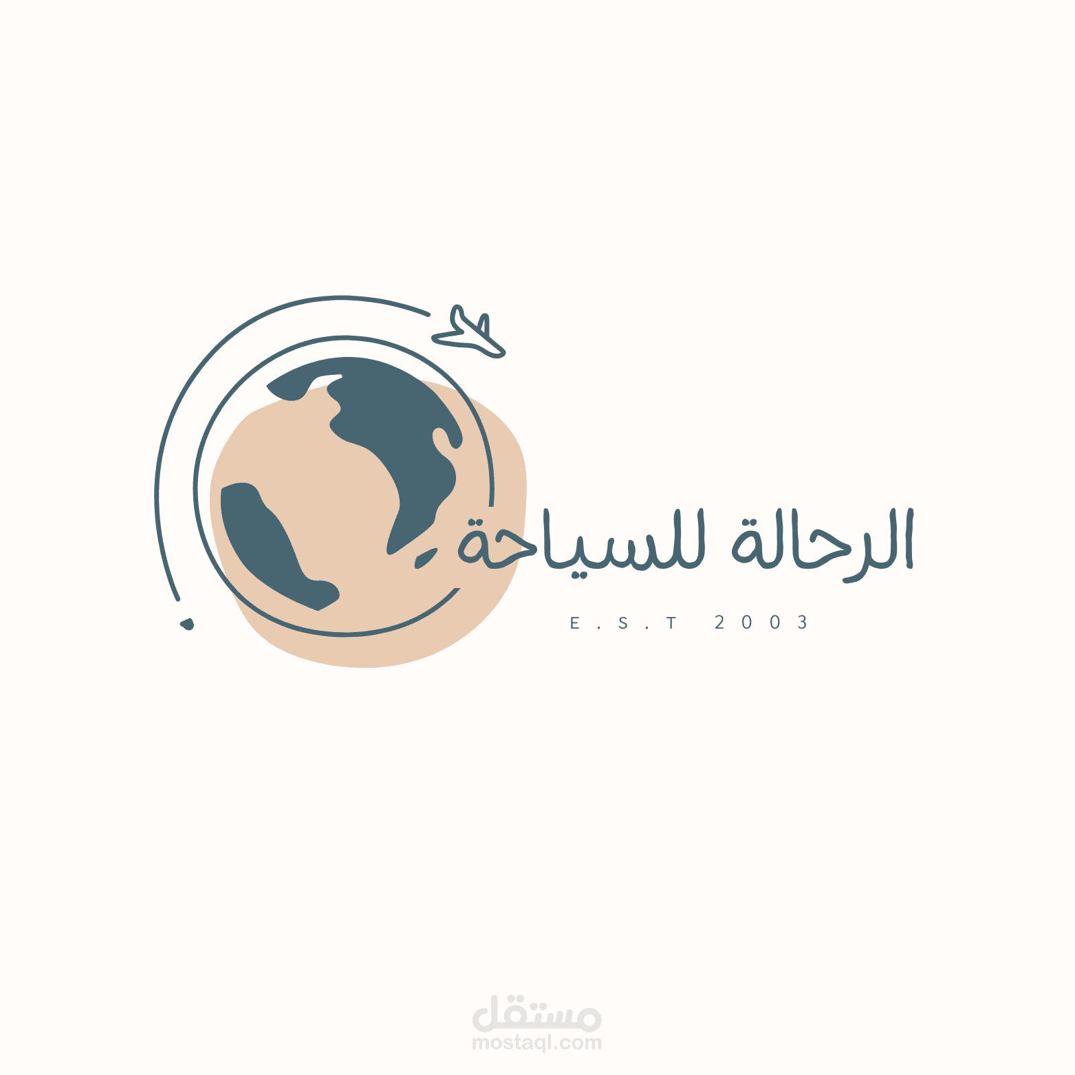 تصميم مرسوم يدوى لشركة الرحالة للسياحة والسفر