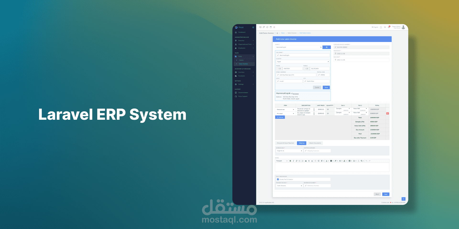 Laravel ERP System