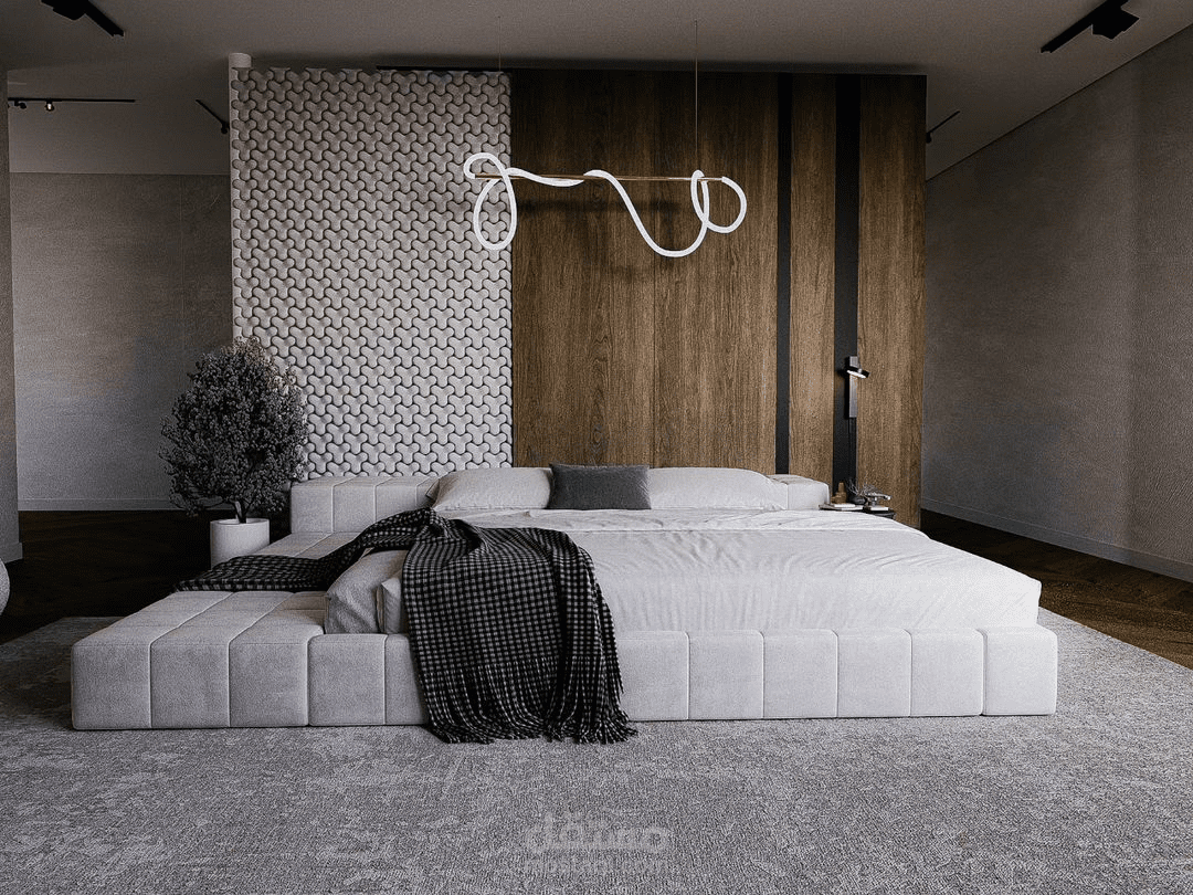 تم استخدام ديكور فني مميز، يعزز من جمال الشقة  ويضفي أجواءً مريحة