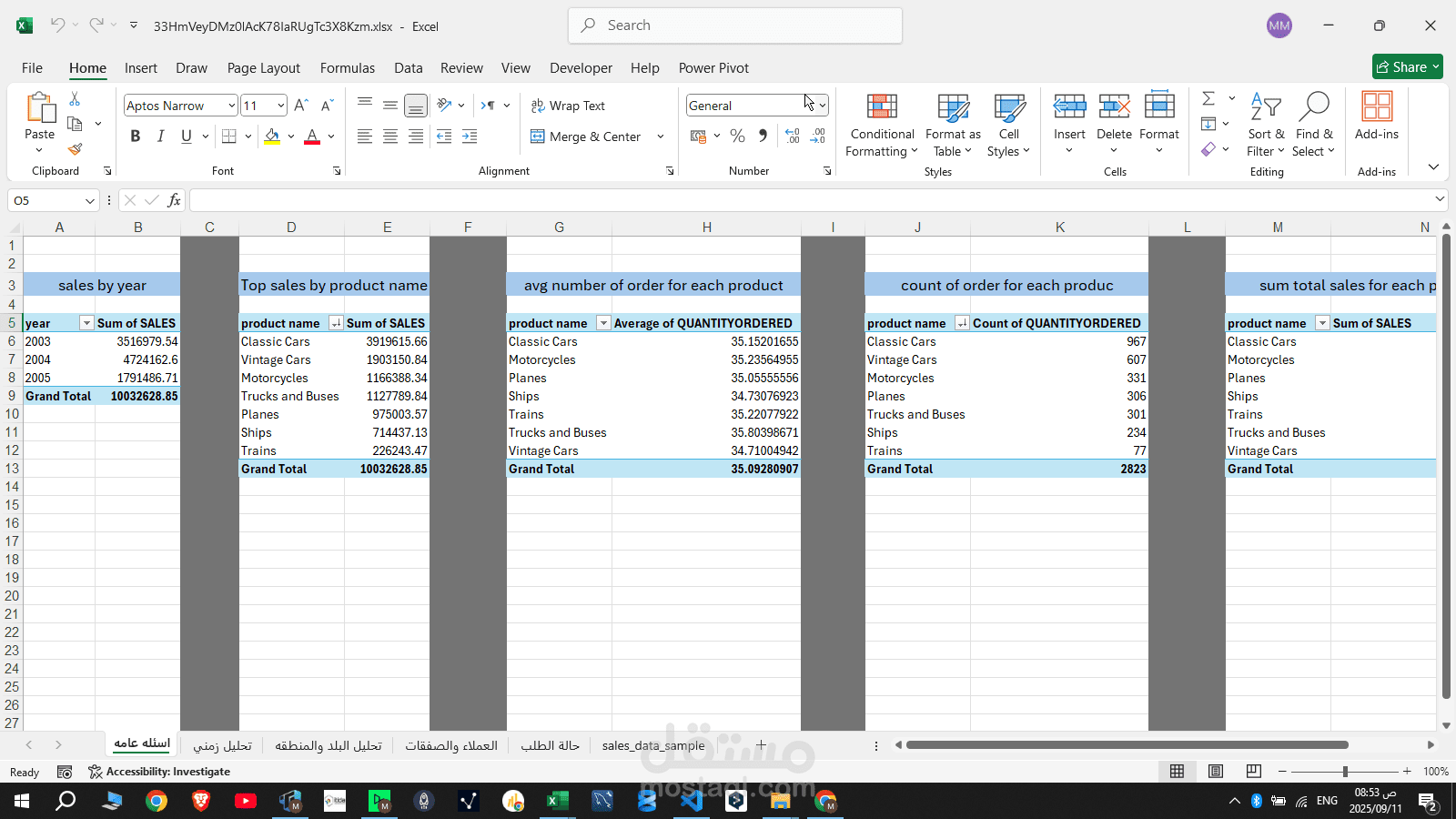 تنظيف وتحليل البيانات باستخدام Excel