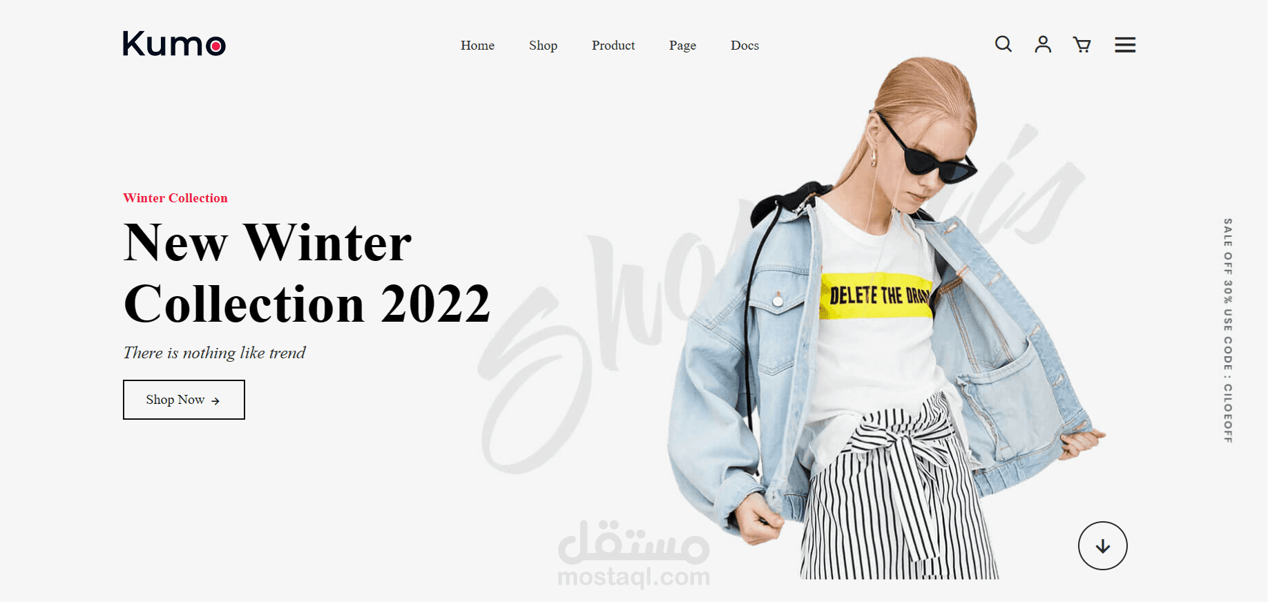 E-commerce لبيع وعرض الملابس