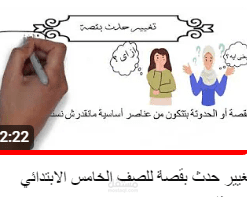 تغيير حدث بقصة للصف الخامس الابتدائي تيرم ثان