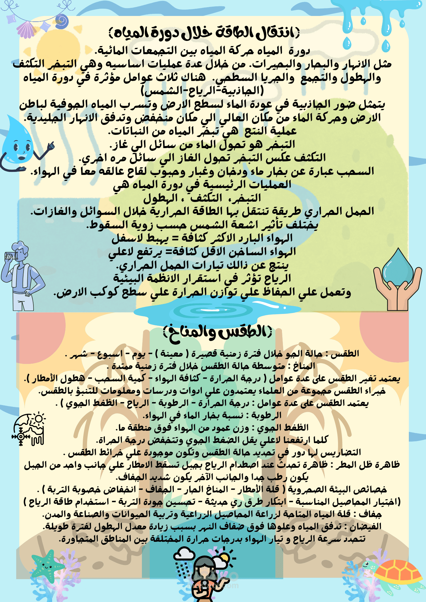 ملخص منهج العلوم الصف السادس