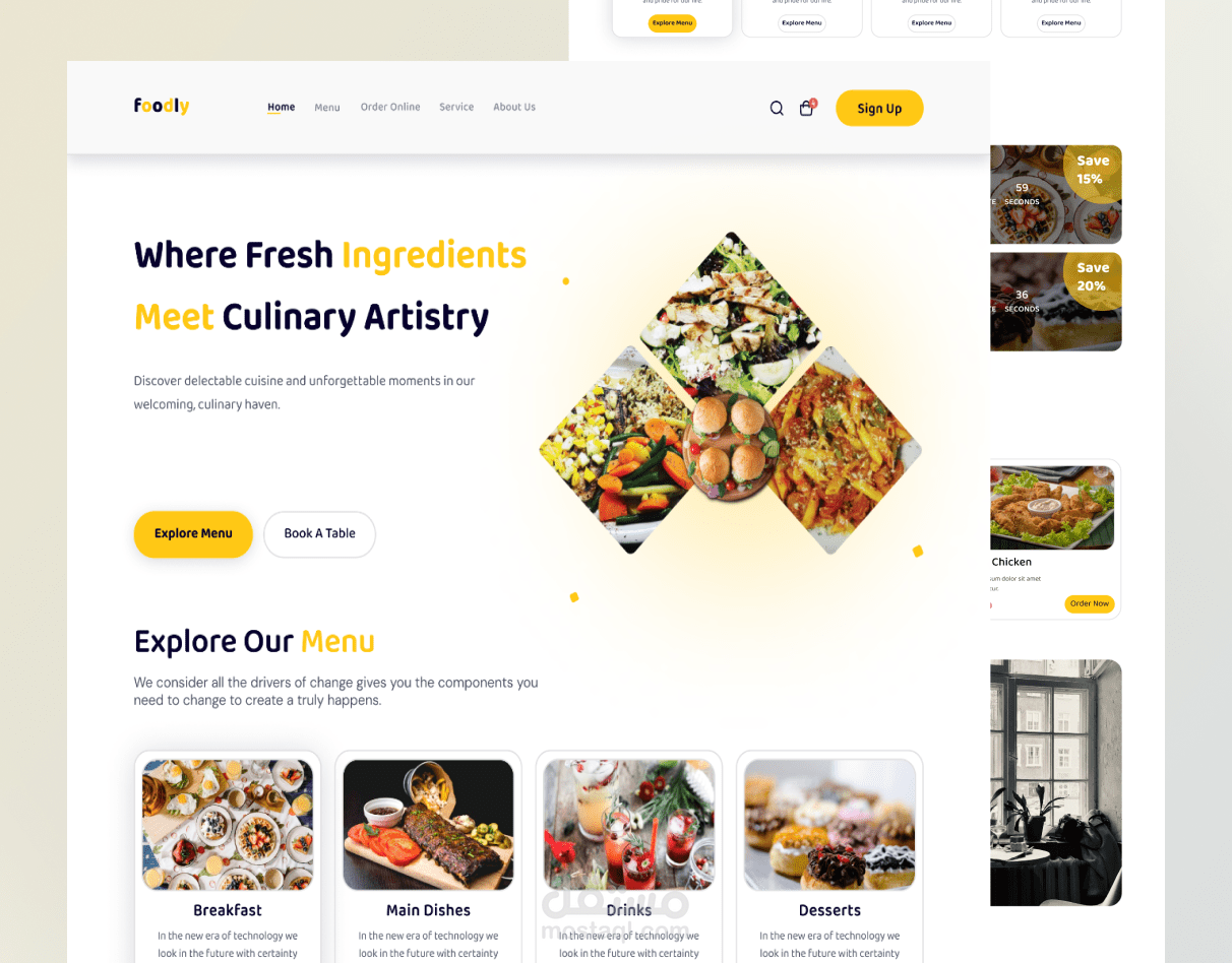 Foodly  موقع الالكتروني للمطاعم