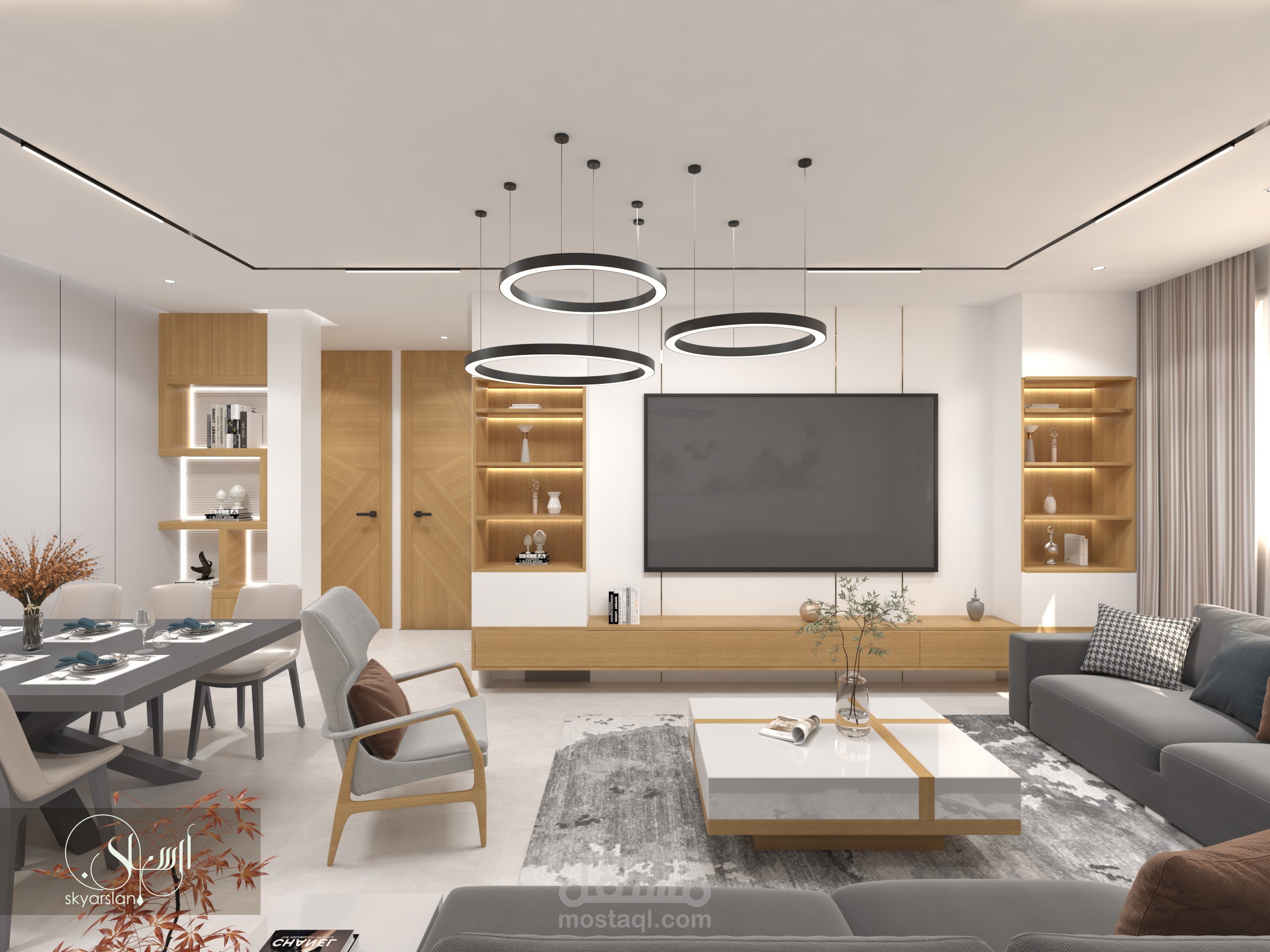 مشروع تصميم داخلي لشقة