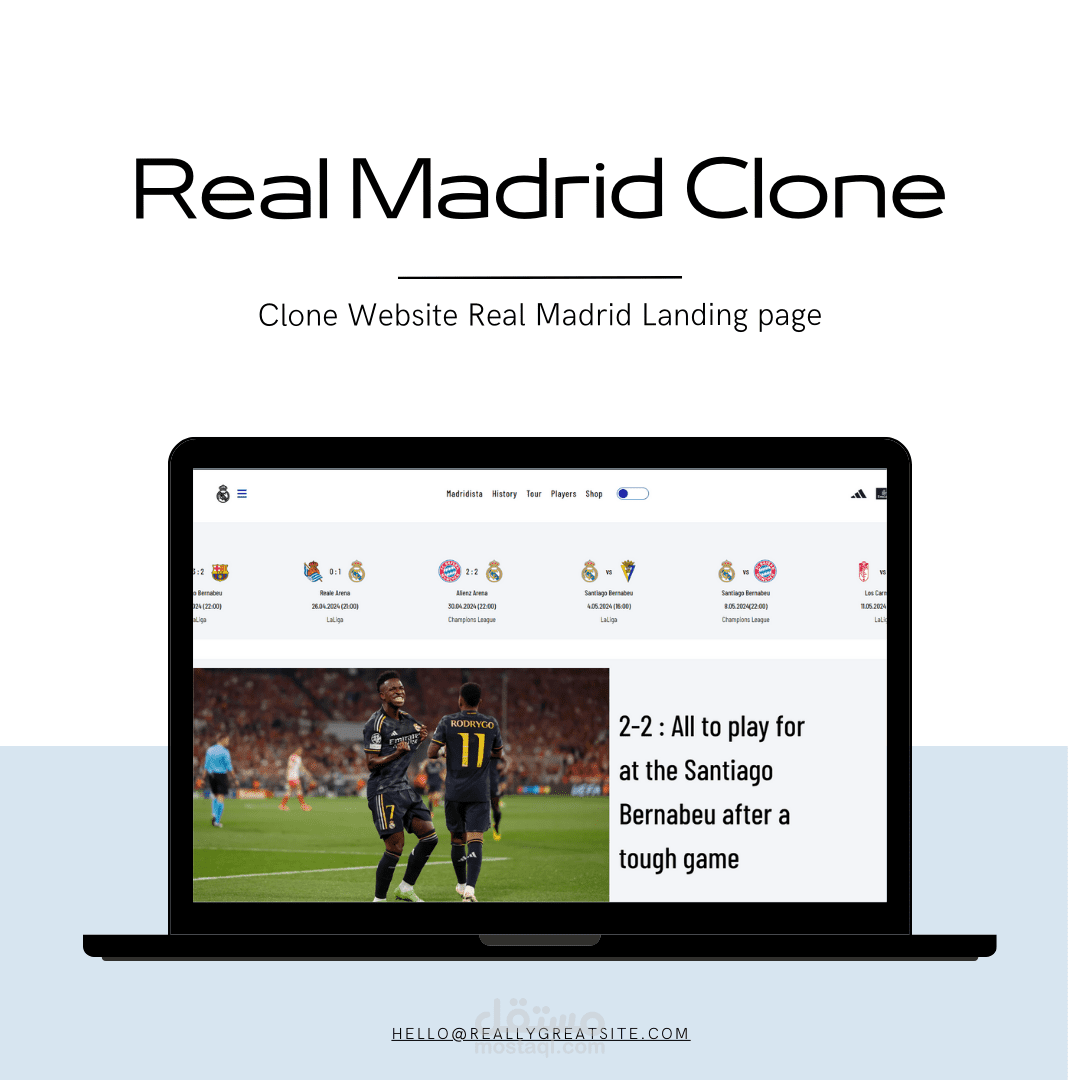 Real Madrid Home Page Design