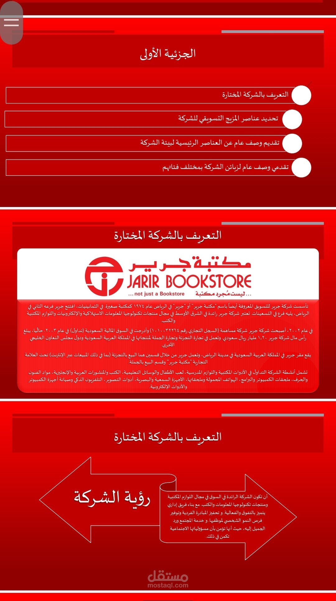 عرض تقديمي لبحث جامعي