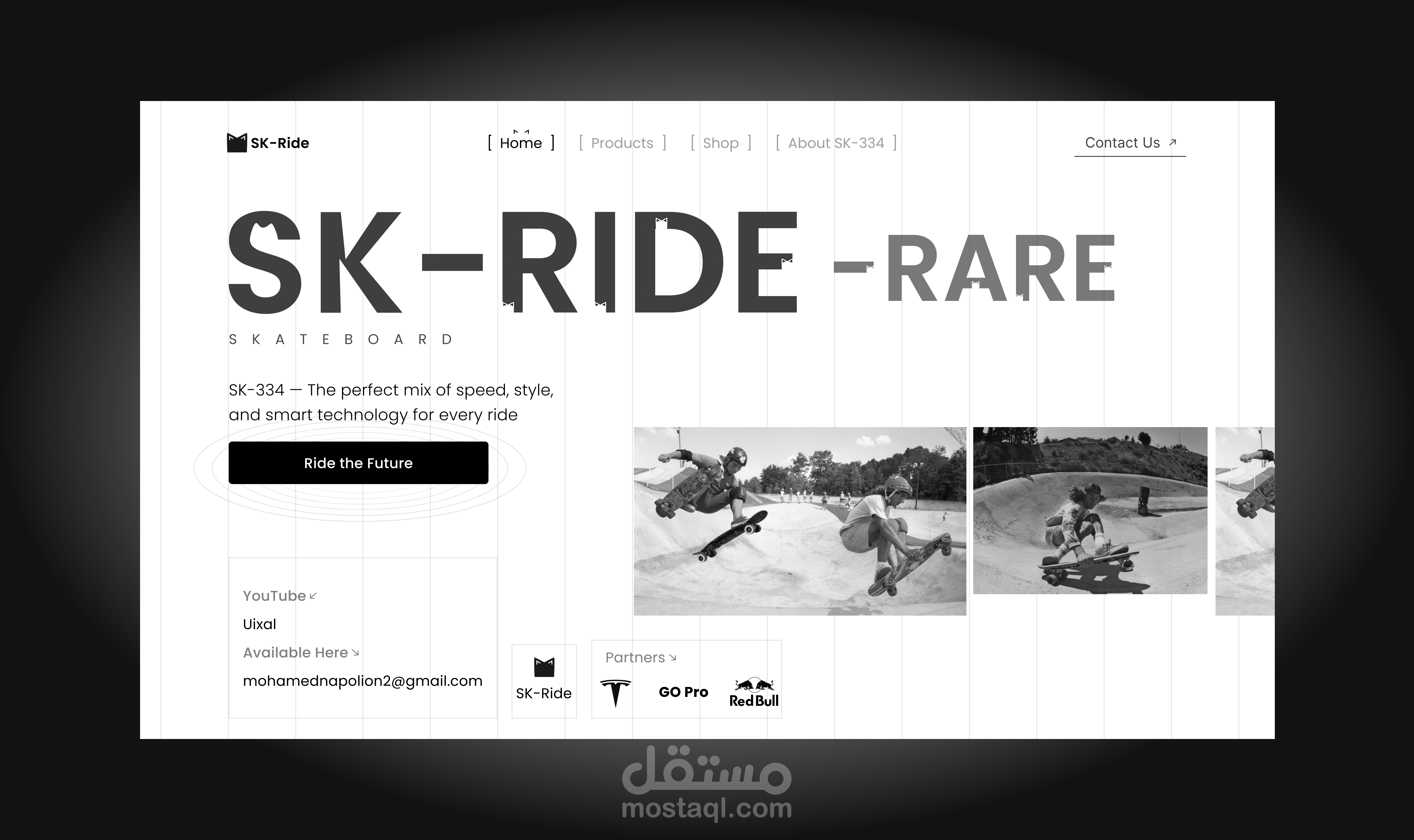صفحة هبوط موقع بيع منتج رياضي باستخدام فيجما
