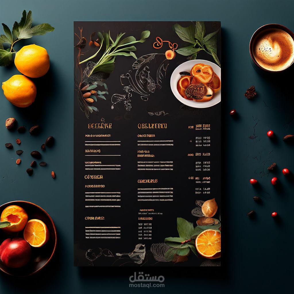 تصميم لوجو لمنيو طعام