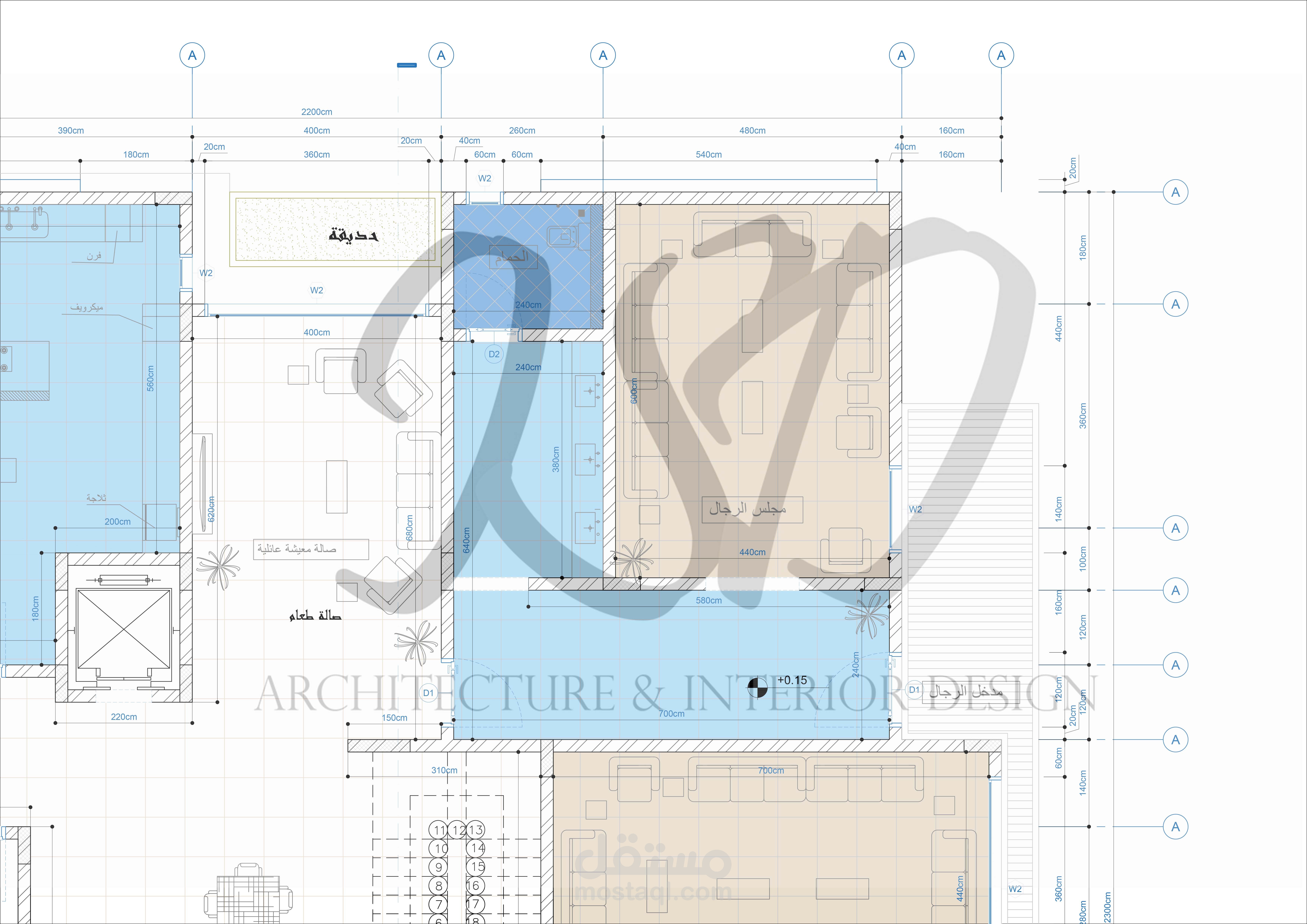 معماري لفيلا خاصة  SHOP DRAWING