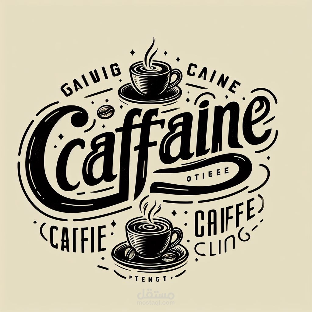 لوجو لكافيه اسمه caffeine