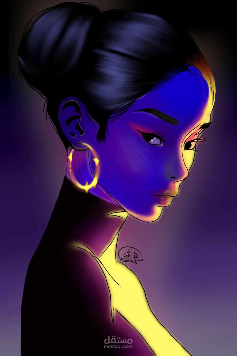 رسم فتاة تجسد الثقة بالنفس