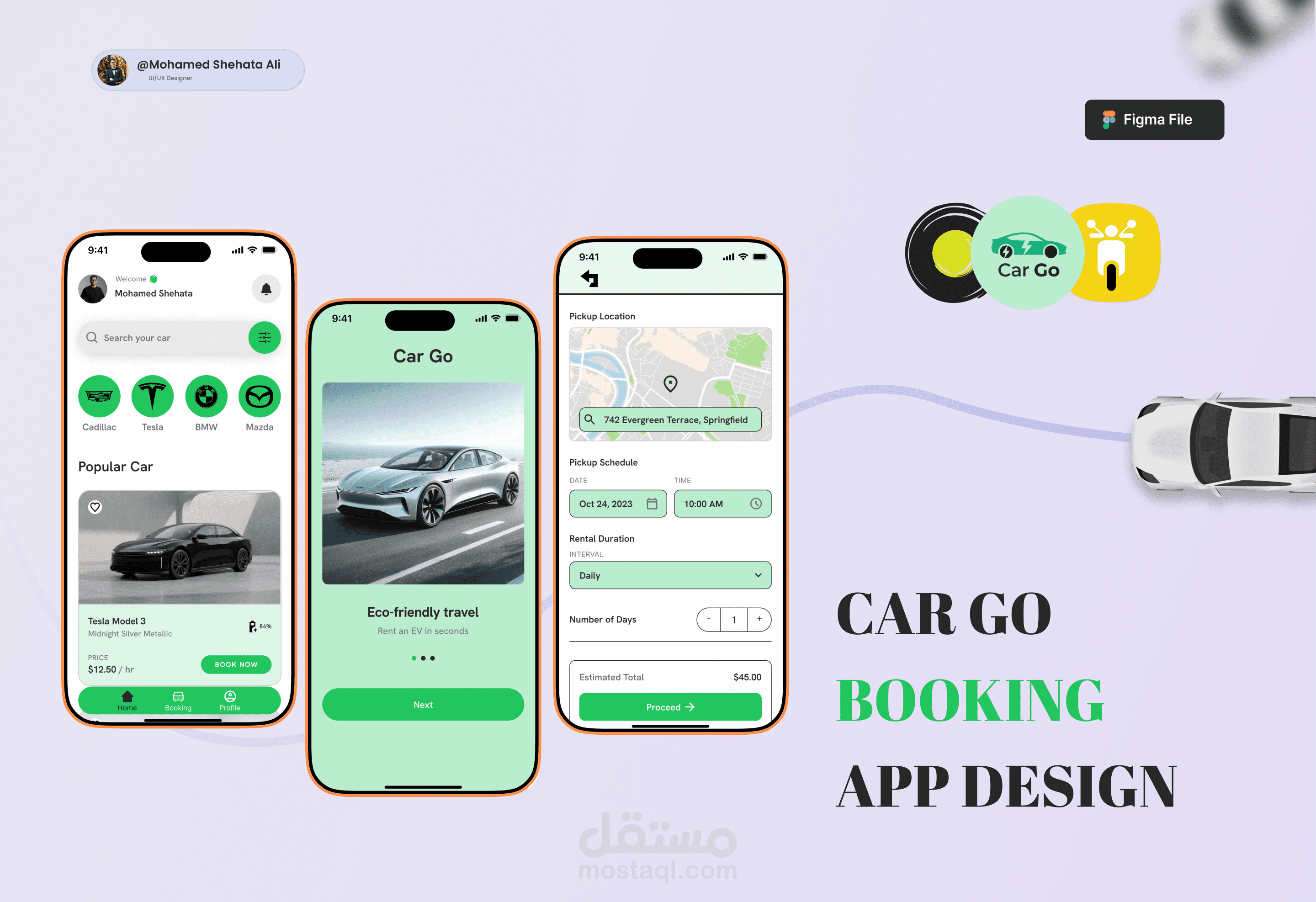 Car Go – Electric Car Rental Mobile App UI/UX Design