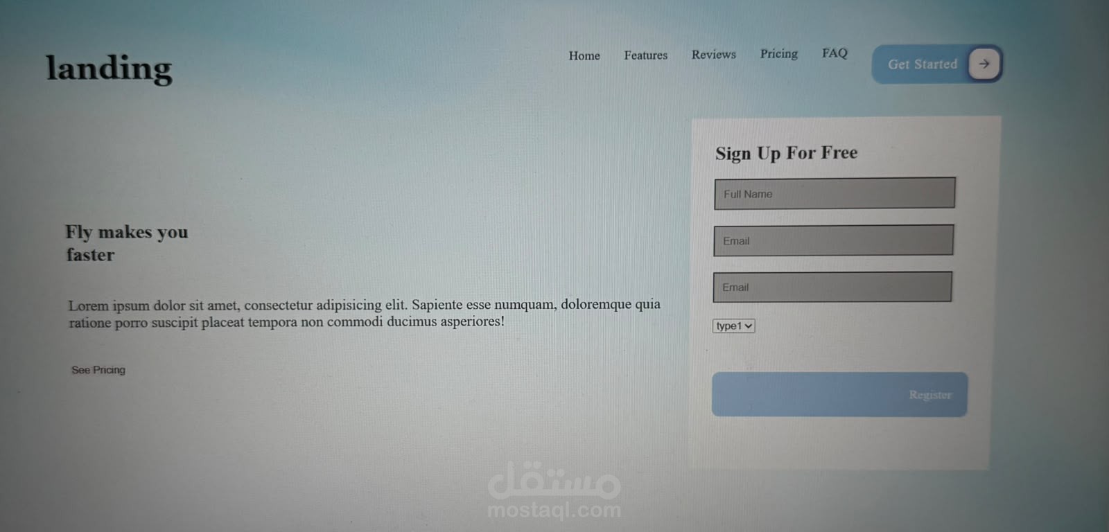 landing page صفحة هبوط