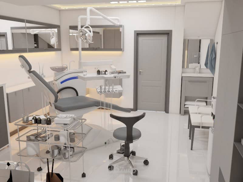 تصميم داخلي لعيادة اسنان وصيدلية...