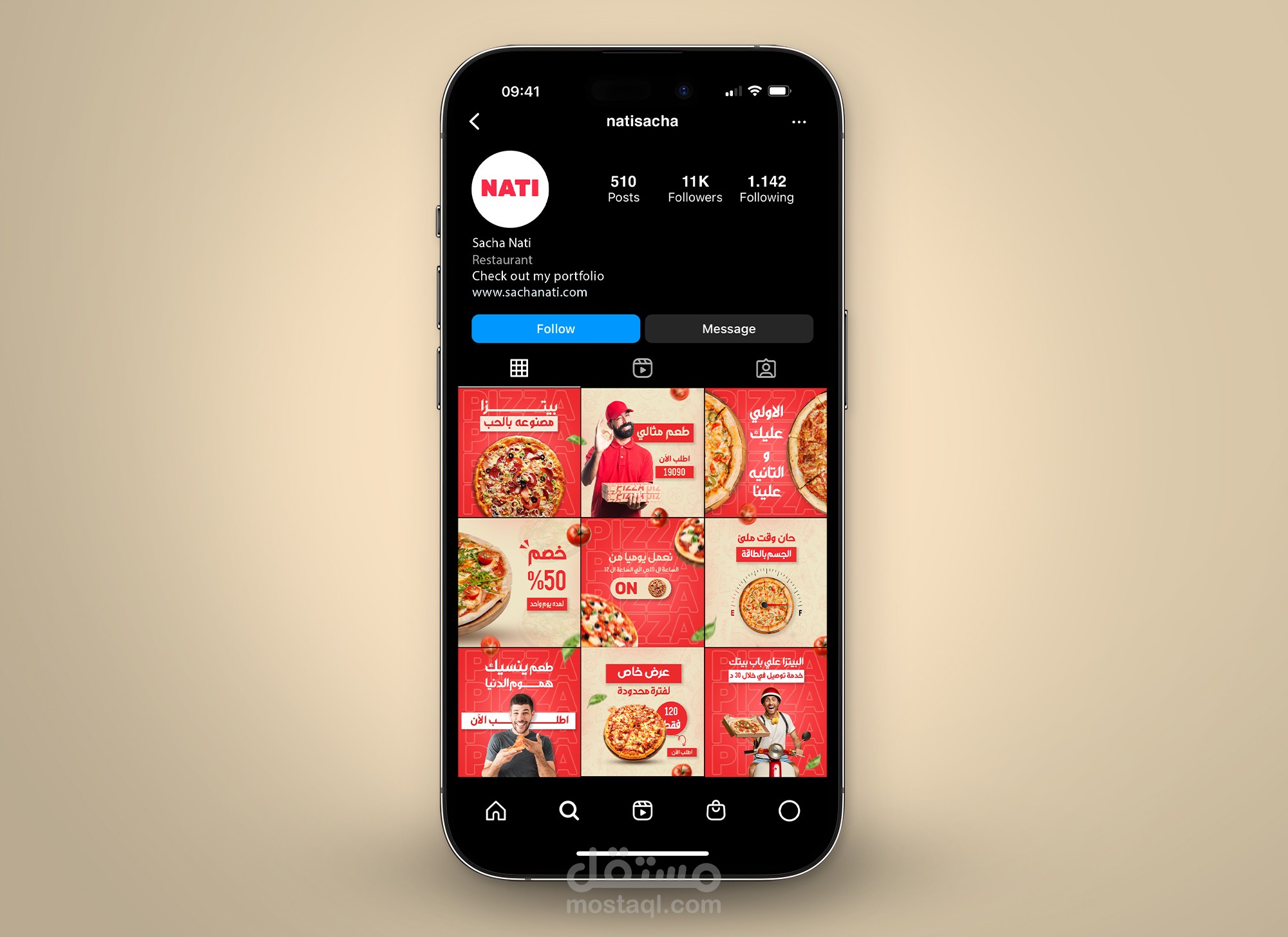 Grid Restaurant Social Media Designs