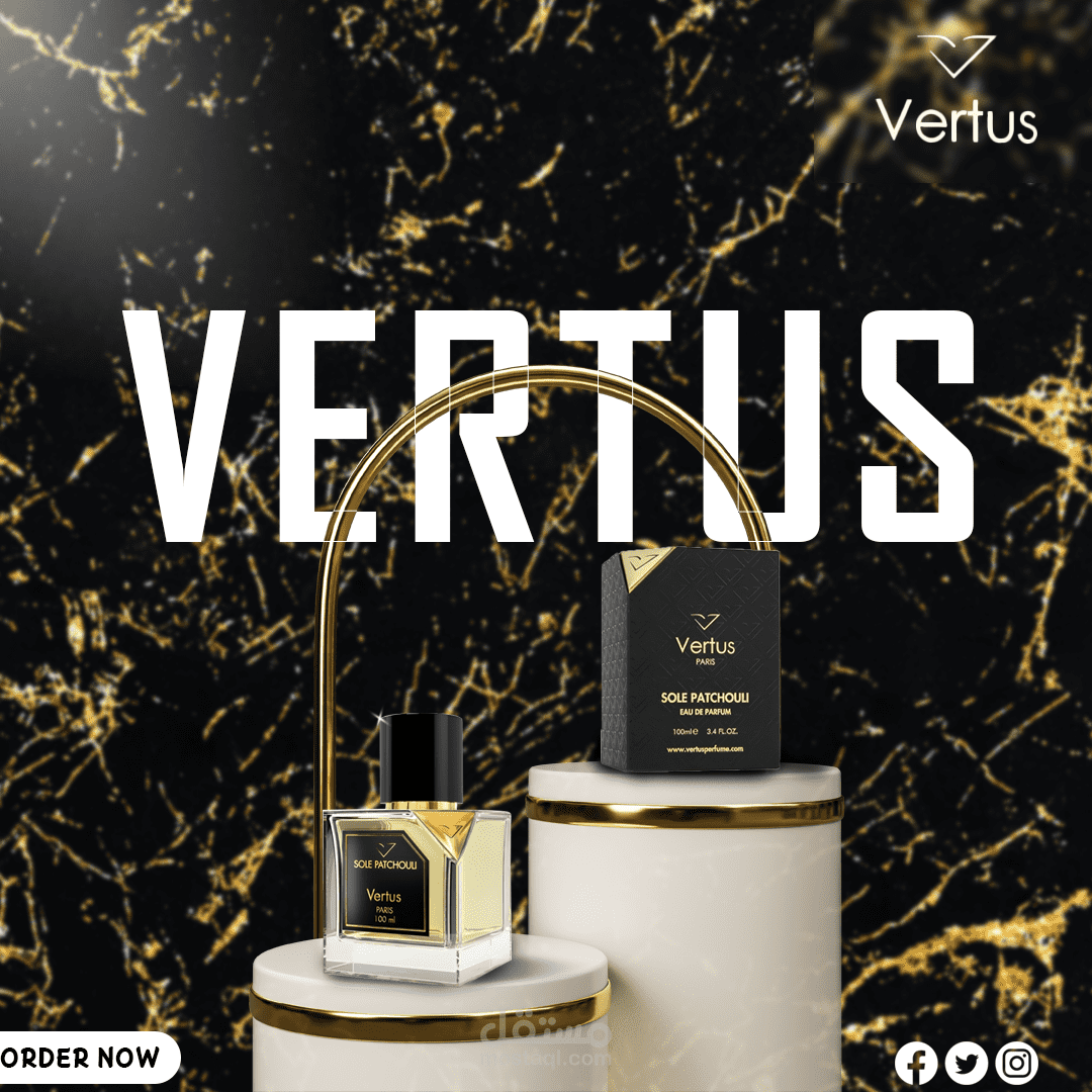 تصميم سوشيال لعطر Vertus