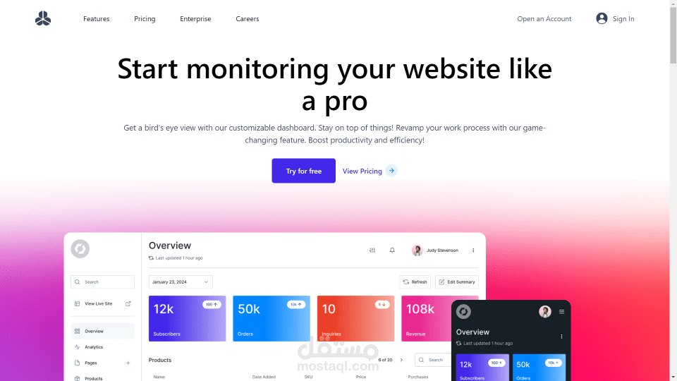 responsive landing page