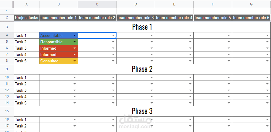 RACI chart Template