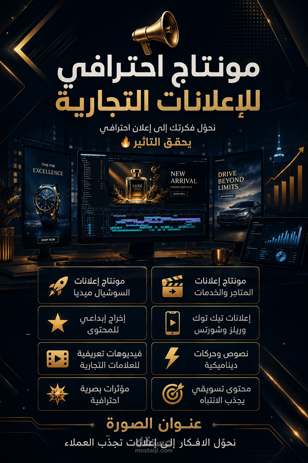 تنفيذ مونتاج إعلان تسويقي