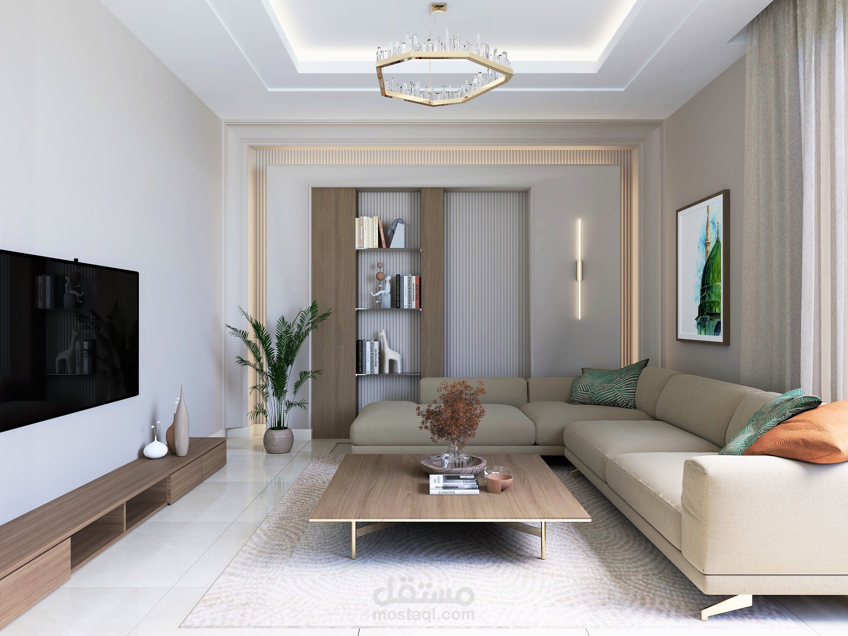 تصميم شقة سكنية مساحة 250 متر مربع- عمان/ الاردن