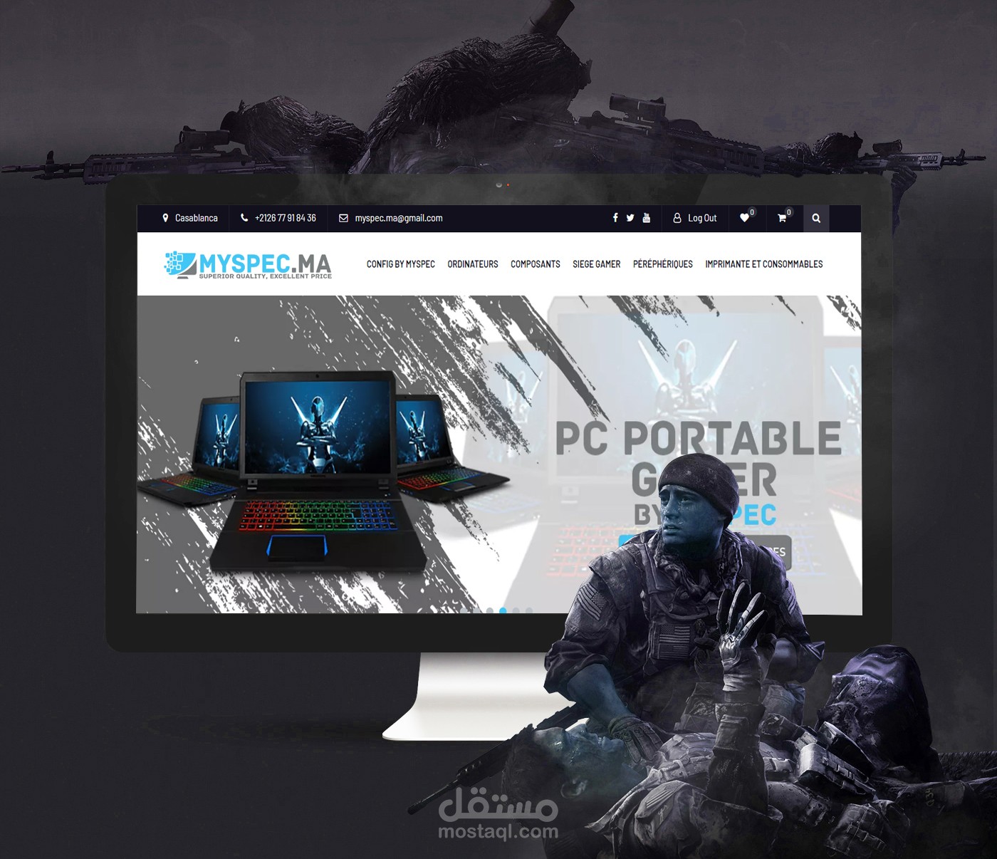 تصميم و برمجة موقع بيع منتجات Gaming