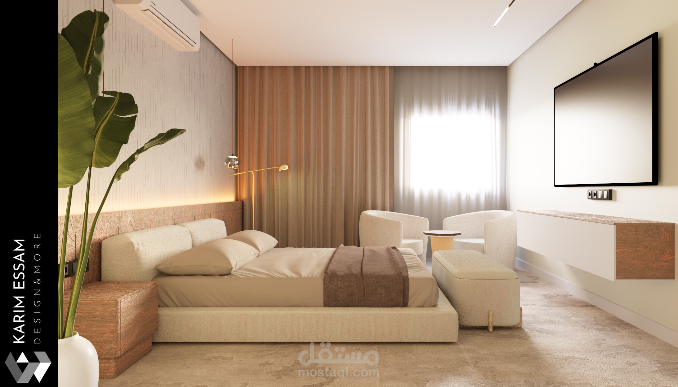 تصميم داخلى - مودرن - غرفة نوم رئيسيه