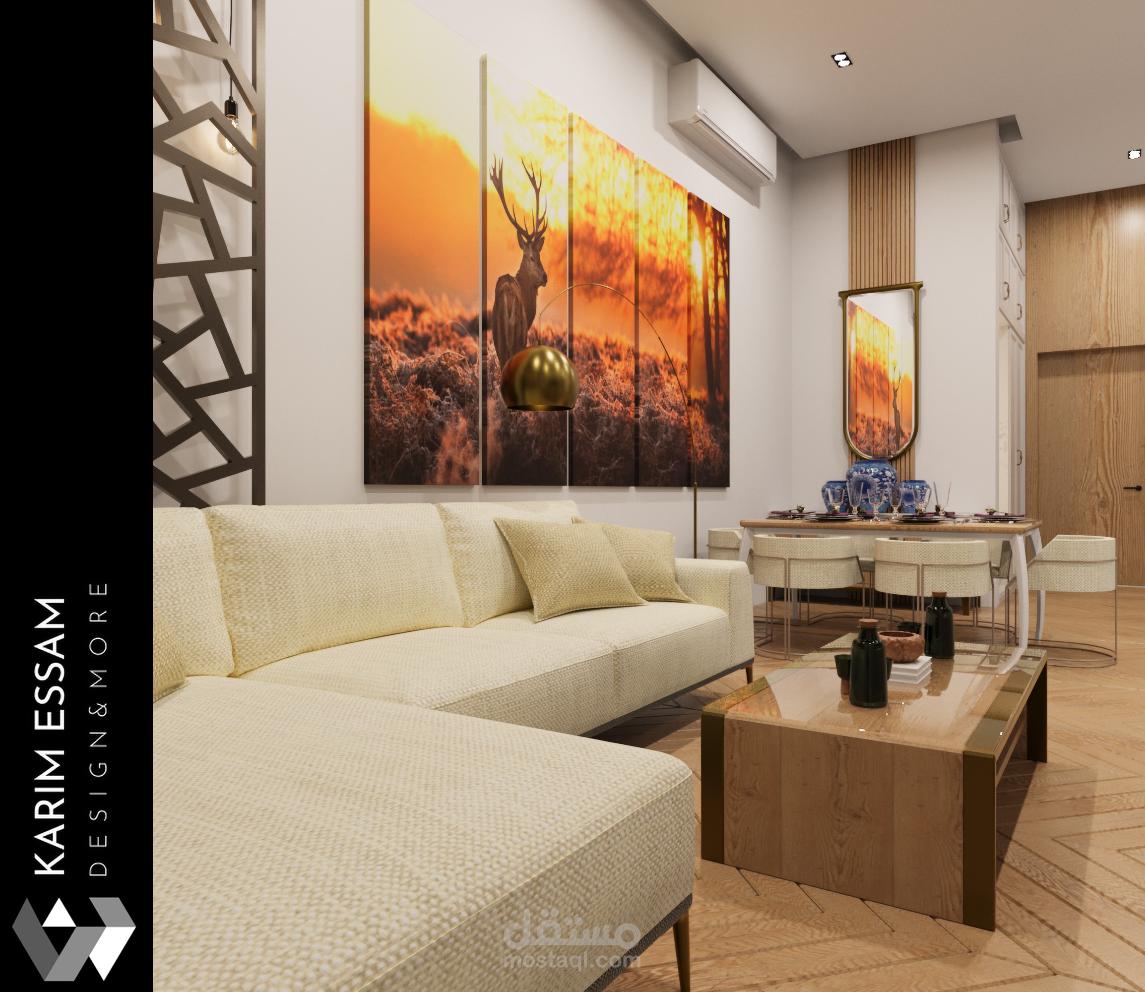 تصميم داخلى - مودرن - صاله الرئيسيه لوحده سكنيه