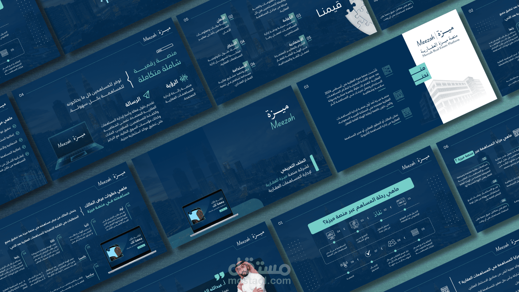 تصميم عرض تقديمي لشركة ميزة