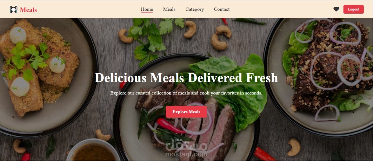 منصة استكشاف وجبات احترافية مع تسجيل دخول، حفظ مفضلات، وواجهة Dashboard باستخدام Angular