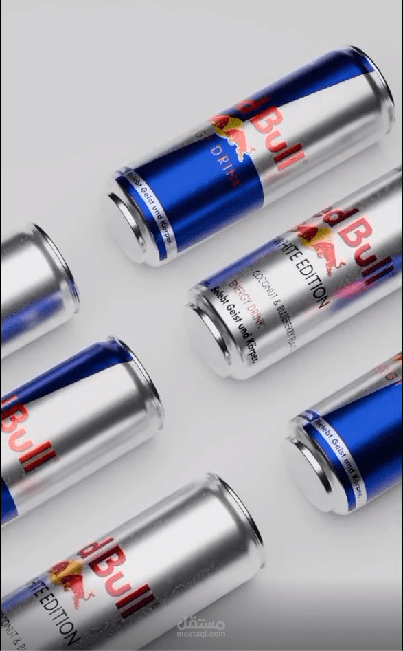تجسيد ثلاثي الأبعاد لعلبة مشروب Red Bull (Product Render)